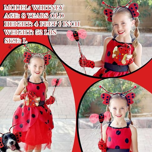 INNOCHEER Ladybug Dress Costume for Girls, Ladybug Costume Toddler Halloween Birthday Dress Up Pretend Play for Kids 2-10 in Saudi Arabia