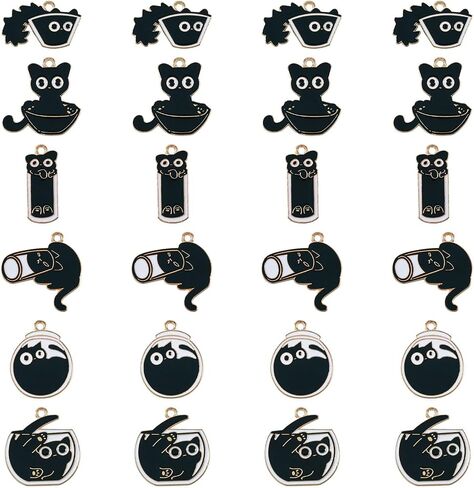 Cat Alloy Charms Pendants Cute Pet Cat Enamel Charms Flat Back Cartoon Animal Kitten Dangle Charms Colorful Cup Lamp Bubble Tea Cat for DIY Earrings Necklace Bracelet Jewelry Making in Saudi Arabia