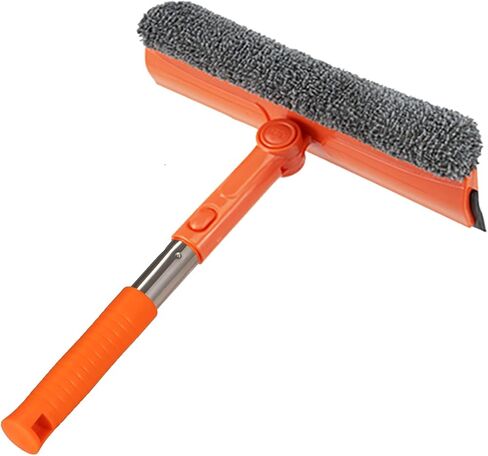 60.6" Professional Window Squeegee,2 in 1 Squeegee Window Cleaner with Long Stainless Steel Handle,Chenille Car Window Squeegee for Gas Station, Glass,Shower,Outdoor High Window Cleaning in Saudi Arabia