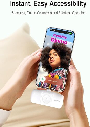 DILIBIRD Small Portable Charger 5000mAh, Mini Nano Power Bank Ultra-Compact Charging Battery Compatible with iWatch, and iPhone 15/15 Pro / 15 Plus / 15 Pro Max, Built-in USB-C Cable (Green) in Kuwait