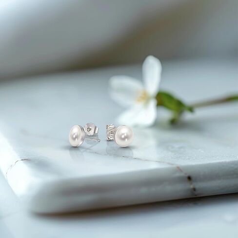 925 Sterling Silver Earring Settings - Earring Findings for Jewelry Making - Round Stud Bezel Cups (8mm) with Posts and Butterfly Backs - DIY Earrings Projects - Earring Making Supplies in Saudi Arabia
