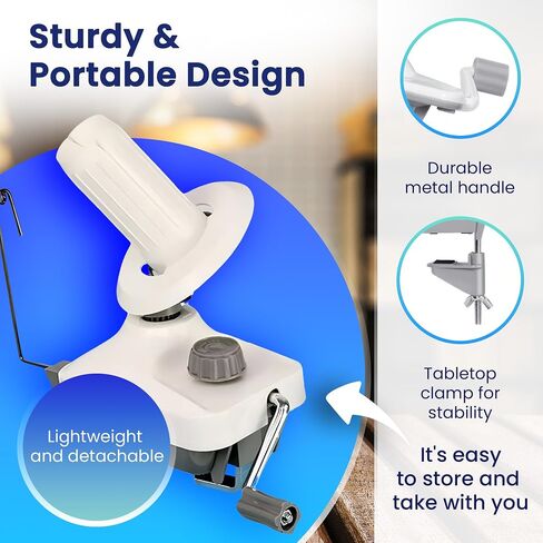 Stitchjoy Complete Yarn Winder Kit for Beginners - Includes Yarn Winder, Crochet Hooks, Rings, Yarn Bowl & Accessories | Large Capacity, Easy Setup, Portable & Sturdy in Saudi Arabia