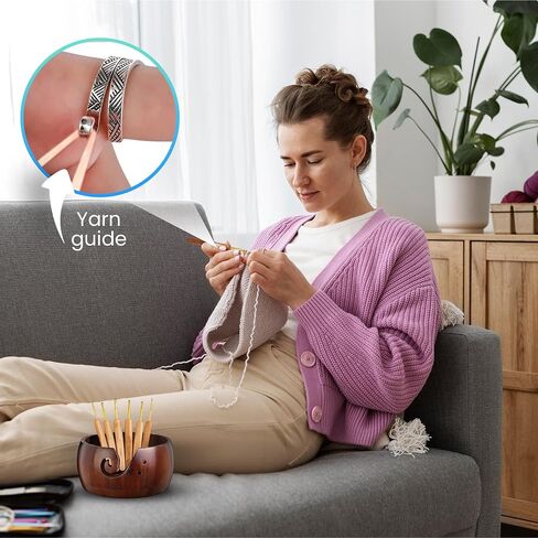 Stitchjoy Complete Yarn Winder Kit for Beginners - Includes Yarn Winder, Crochet Hooks, Rings, Yarn Bowl & Accessories | Large Capacity, Easy Setup, Portable & Sturdy in Saudi Arabia