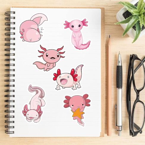 ملصقات Axolotl 100 قطعة ملصقات لطيفة مقاومة للماء هدية DIY لتزيين الحفلة in Kuwait