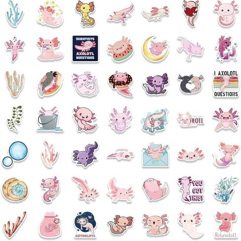 ملصقات Axolotl 100 قطعة ملصقات لطيفة مقاومة للماء هدية DIY لتزيين الحفلة in Kuwait