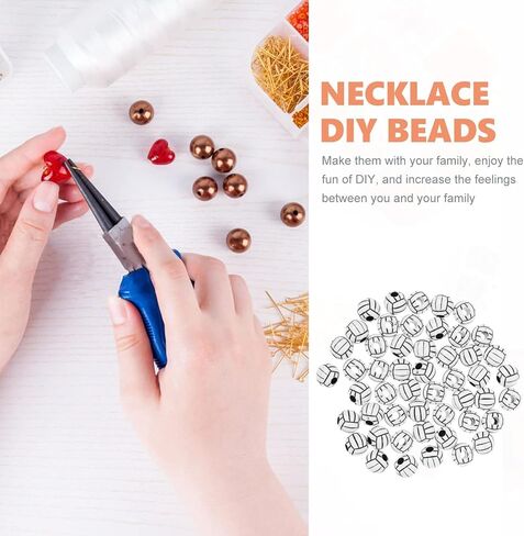 50Pcs Silicone Beads 15mm Acrylic Volleyball Bead, Acrylic Sports Beads Big Hole Volleyball Beads Round Loose Beads Spacer Beads for DIY Necklace Bracelet Pendant Making Heart Beads, Crafts and Sewing in Saudi Arabia