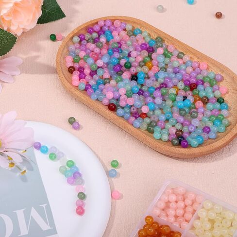 1855pcs 6mm Glass Beads for Bracelets 30 Colors Crystal Glass Beads Small Beads Friendship Bracelet Kit for Jewelry Making Bracelet Earring Necklace (1855pcs Beads) in Saudi Arabia