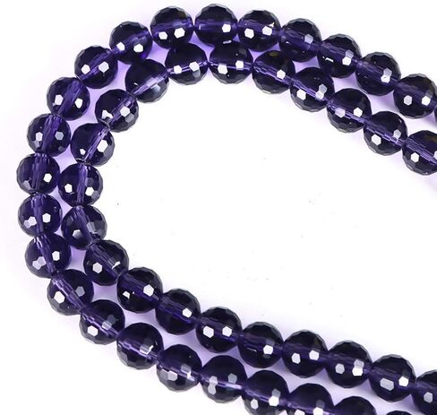 Crystal Glass Beads for Bracelets, 190pcs Crystal Beads for Jewelry Making, Glass Beads Bulk for Crafts Wind Chimes, 6mm 96 Faceted Rondelle Spacer Beads, Round Loose Beads, Purple in Saudi Arabia