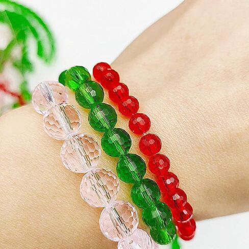 Crystal Glass Beads for Bracelets, 190pcs Crystal Beads for Jewelry Making, Glass Beads Bulk for Crafts Wind Chimes, 6mm 96 Faceted Rondelle Spacer Beads, Round Loose Beads, Purple in Saudi Arabia