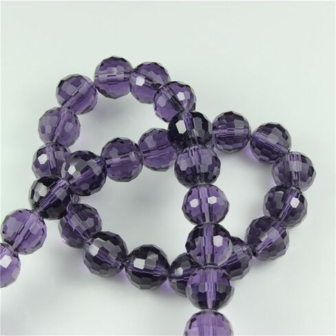 Crystal Glass Beads for Bracelets, 190pcs Crystal Beads for Jewelry Making, Glass Beads Bulk for Crafts Wind Chimes, 6mm 96 Faceted Rondelle Spacer Beads, Round Loose Beads, Purple in Saudi Arabia
