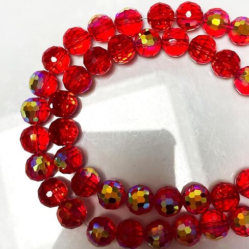 Crystal Glass Beads for Bracelets, 190pcs Crystal Beads for Jewelry Making, Glass Beads Bulk for Crafts Wind Chimes, 6mm 96 Faceted Rondelle Spacer Beads, Round Loose Beads, Purple in Saudi Arabia