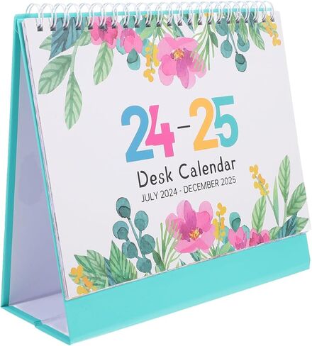Tofficu 2024-2025 Desk Calendar: 2025 Desk Calendar, Monthly Desktop Calendar, Standing Flip Calendar, Personal Daily Planner for Home Office Supplies 2024.07-2025.12 B in Saudi Arabia
