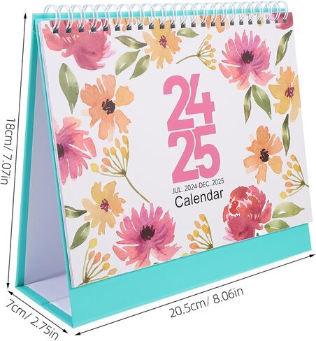 Tofficu 2024-2025 Desk Calendar: 2025 Desk Calendar, Monthly Desktop Calendar, Standing Flip Calendar, Personal Daily Planner for Home Office Supplies 2024.07-2025.12 B in Saudi Arabia