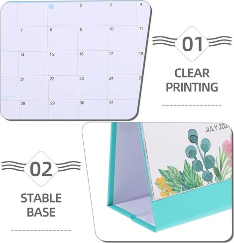 Tofficu 2024-2025 Desk Calendar: 2025 Desk Calendar, Monthly Desktop Calendar, Standing Flip Calendar, Personal Daily Planner for Home Office Supplies 2024.07-2025.12 B in Saudi Arabia
