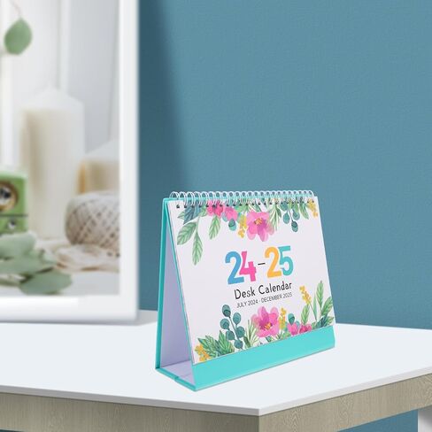 Tofficu 2024-2025 Desk Calendar: 2025 Desk Calendar, Monthly Desktop Calendar, Standing Flip Calendar, Personal Daily Planner for Home Office Supplies 2024.07-2025.12 B in Saudi Arabia