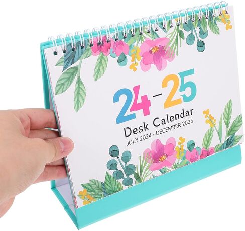 Tofficu 2024-2025 Desk Calendar: 2025 Desk Calendar, Monthly Desktop Calendar, Standing Flip Calendar, Personal Daily Planner for Home Office Supplies 2024.07-2025.12 B in Saudi Arabia