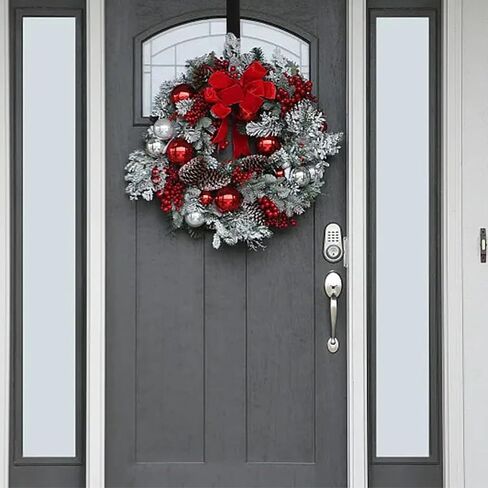 12 in Wreath-Hanger for Front Door, 2 pcs Door-Wreath-Hanger-Clear Over The Door Hooks，Non-Scratch-Door-Hanger Hook for Easter Christmas Halloween Fall Wreath Decorations，Welcome Sign for Front Door in Saudi Arabia