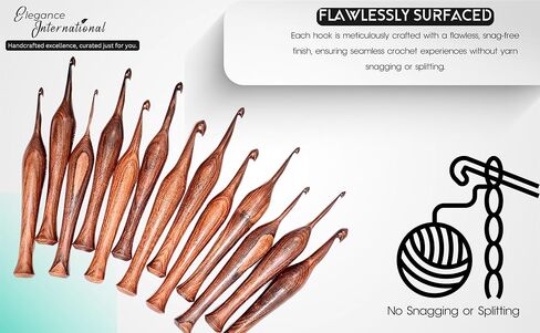Rosewood Crochet Hooks Set - 13 Sizes 3.5mm to 12mm - Wooden Crochet Hooks with Comfortable Grip - - Ergonomic Design for Arthritic Hands - for Crocheting, Knitting - Gifts for Her(Set of 13) in Saudi Arabia