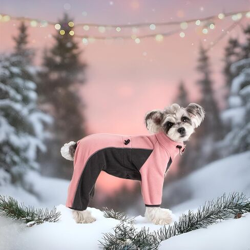 Petquares Fleece Dog Coat-Pullover Full Body Warm Dog Jumpsuit with Legs, Soft Pet Windproof Jacket for Small Dogs, Dog Bodysuit in Saudi Arabia