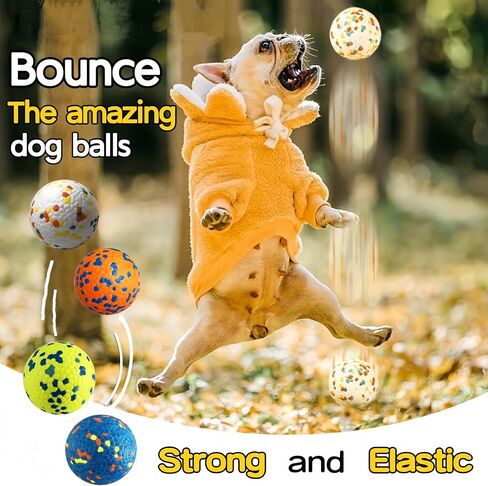 4pcs Indestructible Dog Balls for Aggressive Chewers - Atom Teething Chew Toys Water Toy Fetch Balls for Medium and Large Dogs (4 colors,3") in Saudi Arabia