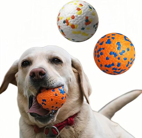 4pcs Indestructible Dog Balls for Aggressive Chewers - Atom Teething Chew Toys Water Toy Fetch Balls for Medium and Large Dogs (4 colors,3") in Saudi Arabia