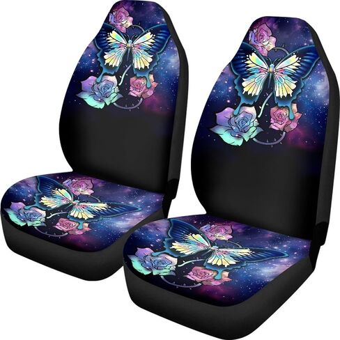 Tie Dye Dog Paws Print Car Seat Covers for Front Seats Only,Universal Bucket Seats Protector Fit for Car,SUV Sedan,Truck in Saudi Arabia