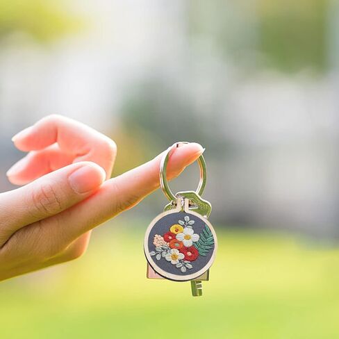 Mini Wood Embroidery Hoop, Wooden Crossing Stitch Hoop Embroidery Hoop Display Frame Round Embroidery Hoop Display Frame for DIY Embroidery Necklace Pendant and Keychain (25Pcs 40mm) in Kuwait