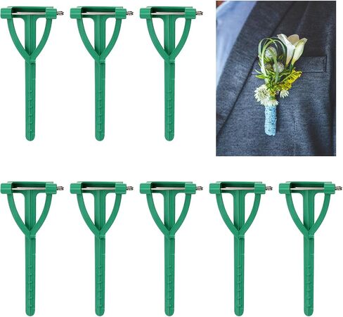 50 Pack Boutonniere Safety Pins, Plastic Triangle Corsage Safety Pins Wedding Brooch Corsage Pin Buttonhole Flowers Pins Green Boutonniere Pins Clips for Wedding Bride Groomsmen Men Brooch DIY Craft in Saudi Arabia