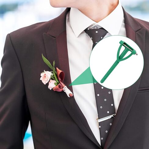 50 Pack Boutonniere Safety Pins, Plastic Triangle Corsage Safety Pins Wedding Brooch Corsage Pin Buttonhole Flowers Pins Green Boutonniere Pins Clips for Wedding Bride Groomsmen Men Brooch DIY Craft in Saudi Arabia