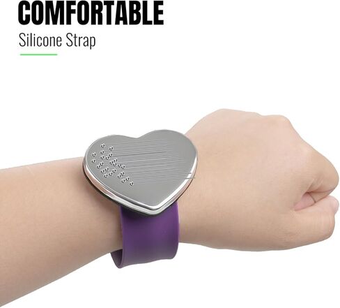 3 عبوات من سوار معصم حامل الدبوس المغناطيسي - سوار معصم من السيليكون باللون الأرجواني والأخضر والأسود - سوار معصم مغناطيسي لدبوس الخياطة، ومشابك الشعر، ودبوس مصفف الشعر (شكل قلب) in Kuwait