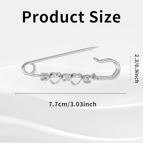 دبابيس أمان من حجر الراين، دبابيس زخرفية، دبابيس أمان بروش للملابس، دبوس أمان للنساء، فساتين بياقة شال وسترة عصرية، مجموعة دبابيس من الكريستال الصناعي (10 قطع) in Kuwait