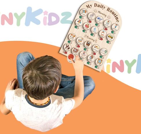 Wooden Daily Routine Chart 11x15", to Do Chart for Kids, Daily Chart for Toddlers, Routine Chart for Toddlers, Morning Bedtime Routine Chart for Toddlers in Saudi Arabia