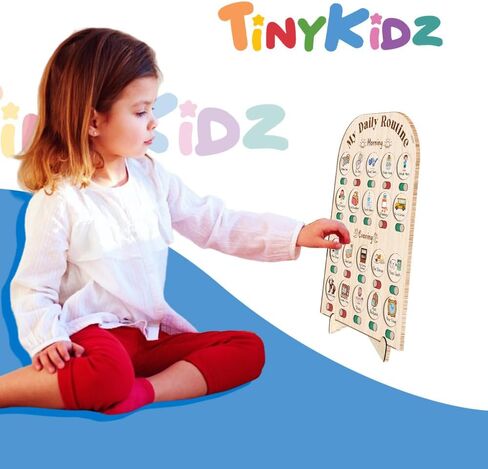 Wooden Daily Routine Chart 11x15", to Do Chart for Kids, Daily Chart for Toddlers, Routine Chart for Toddlers, Morning Bedtime Routine Chart for Toddlers in Saudi Arabia