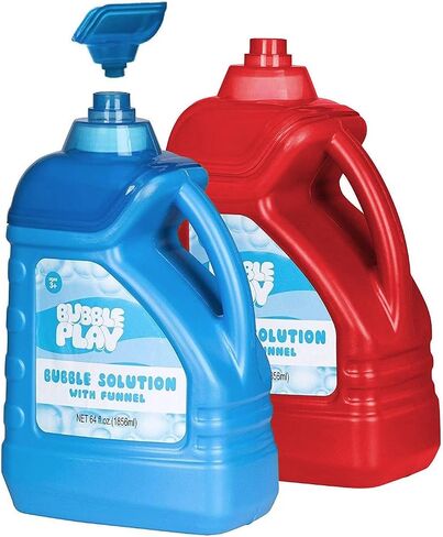 Darice 2 Pack 128oz Bubble Solution Refill for Bubble Machines & Blowers - Easter, Weddings, Birthdays, Outdoor - 4 Big Bubble Wands Included - Non-Toxic Safe for Toddlers & Kids, Colors May Vary in Saudi Arabia