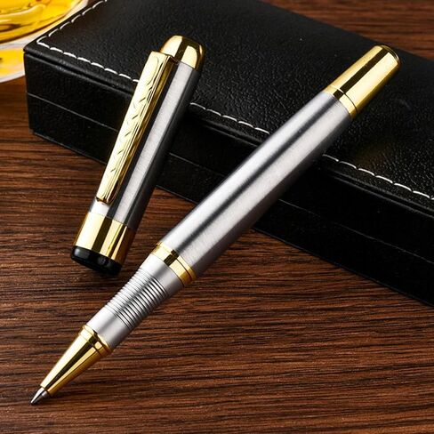YIVONKA Ballpoint Pen Luxury Ballpoint Line Black Refill width 0.5mm Gift Set for Men & Women Professional Executive,Office,Nice BallPens Classy Gift Box (Silver) in Saudi Arabia