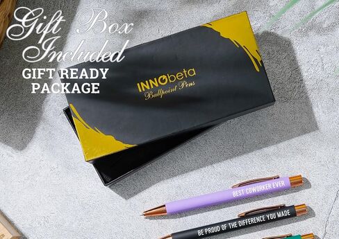 InnoBeta Farewell Gifts for Coworkers, Ballpoint Pen Set of 4, Coworker Leaving Goodbye gifts for women, Cool Funny New Job Presents for Birthday, Christmas - Best Coworker Ever - Gold in Saudi Arabia