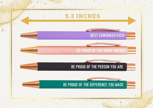 InnoBeta Farewell Gifts for Coworkers, Ballpoint Pen Set of 4, Coworker Leaving Goodbye gifts for women, Cool Funny New Job Presents for Birthday, Christmas - Best Coworker Ever - Gold in Saudi Arabia