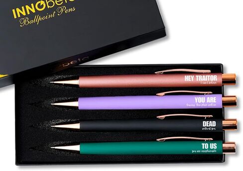 InnoBeta Farewell Gifts for Coworkers, Ballpoint Pen Set of 4, Coworker Leaving Goodbye gifts for women, Cool Funny New Job Presents for Birthday, Christmas - Best Coworker Ever - Gold in Kuwait