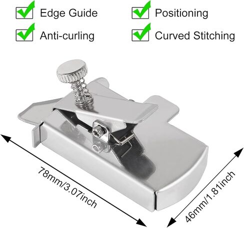 قطعتان من دليل التماس المغناطيسي لآلة الخياطة، مشابك دليل الخياطة، قدم الضغط من الفولاذ المقاوم للصدأ، دليل هيمر، مسطرة الخياطة، مقياس عالمي لتحديد الحواف، ملحقات لوازم الخياطة متعددة الوظائف in Kuwait