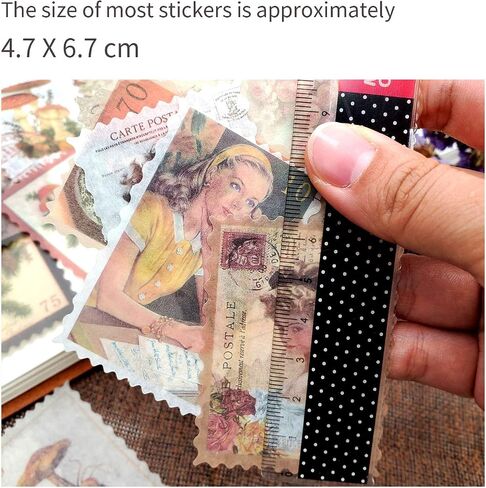 4 Packs Scrapbooking Sticker Washi Sticker Vintage Postage Stamp Sticker Sealing Sticker Planner Stickers Retro Decoration for Notebook Diary Album Journals DIY Arts and Crafts (Ancient) in Saudi Arabia