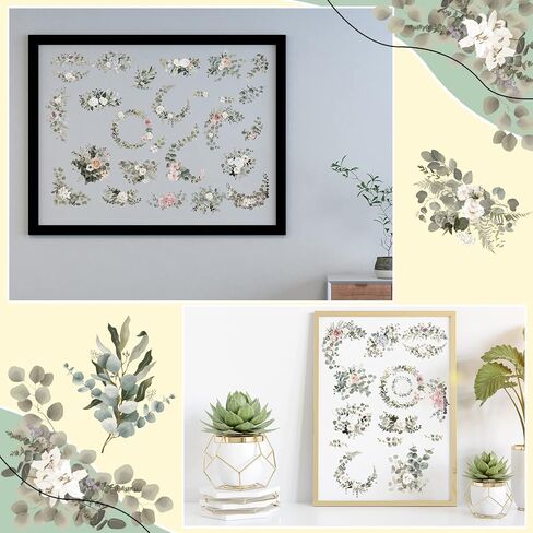 10 Sheets Botanical Flower Rub on Transfers for Craft 6 x 12 Inches Vintage Floral Furniture Rub on Transfers Sticker Decals Decorations for Cabinet Wood Door DIY Craft (Eucalyptus Style) in Saudi Arabia