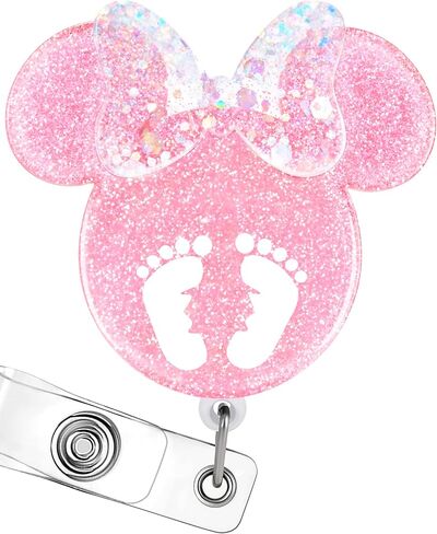 NICU Badge Reel Holder Retractable with ID Clip for Nurse Nursing Name Tag Card Cute Cartoon Labor and Delivery Pediatric Nursing Student Teacher Doctor RN Medical Assistant Work Alligator Clip in Saudi Arabia