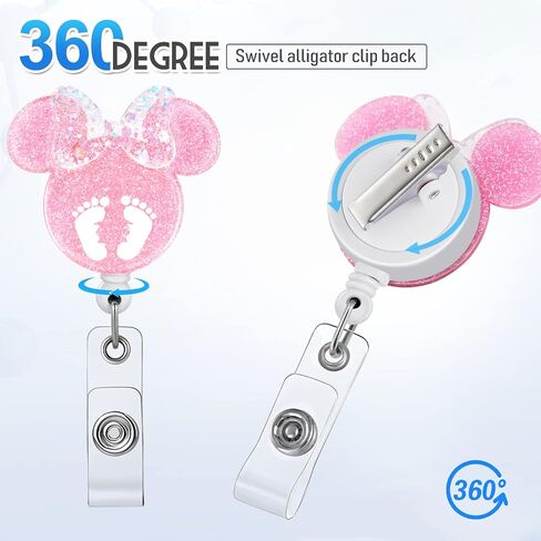 NICU Badge Reel Holder Retractable with ID Clip for Nurse Nursing Name Tag Card Cute Cartoon Labor and Delivery Pediatric Nursing Student Teacher Doctor RN Medical Assistant Work Alligator Clip in Saudi Arabia