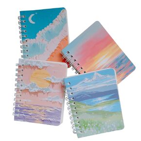 ZAYOIZY 4pcs Mini Blank Spiral Sketchbook Small Pocket Notebooks Compact Notepads, Little A7 Spiral Notebooks for Daily Journaling/Note Taking, 80 Sheets/160 Pages