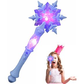 MAGICLULU Princess Wand 1Pcs Princess Wand Light Up Snowflake Glow Wand for Christmas Halloween Party Supplies (Without Batteries) Light Up Wand