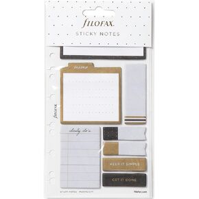 Filofax Accessory, Moonlight Collection, Repositionable Sticky Notes, Set of 8 Note Pads, 25 Sheets Each (B132826)