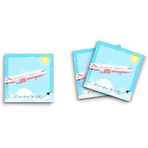Butler in the Home Sticky Notes 3 Pack 3"x3" 50 Sheet Count Per Pad, Let Your Dreams Take Flight Airplane, Cute Funny Memo Note Pads Stationery Journal Planner Paper