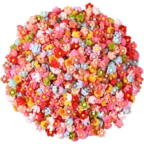 200 Pcs Mini Resin Flowers 3D Flower Nail Charms Beads Colorful Nail Art Jewelry Flatback Cabochons Embellishments for Phone Case Scrapbooking Decoration Mixed