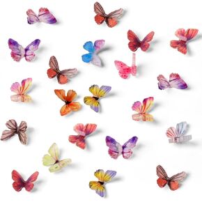 Mini Butterflies for Crafts, 30Pcs Tiny Colorful Resin Miniature Butterflies, Tiny Butterflies for Crafts, Micro Landscape Decoration - picocosmxiruo