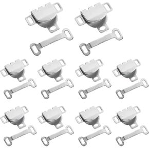 Teaaha 10 Set Hook and Eye Sewing Clasps Silver Hook and Eye Closures for Clothing, Pants Hooks for Waist Bra Trousers Skirt Sewing DIY